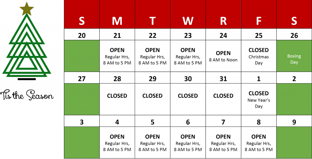 Holiday Calendar 2020 - 2021 - RPK Architects